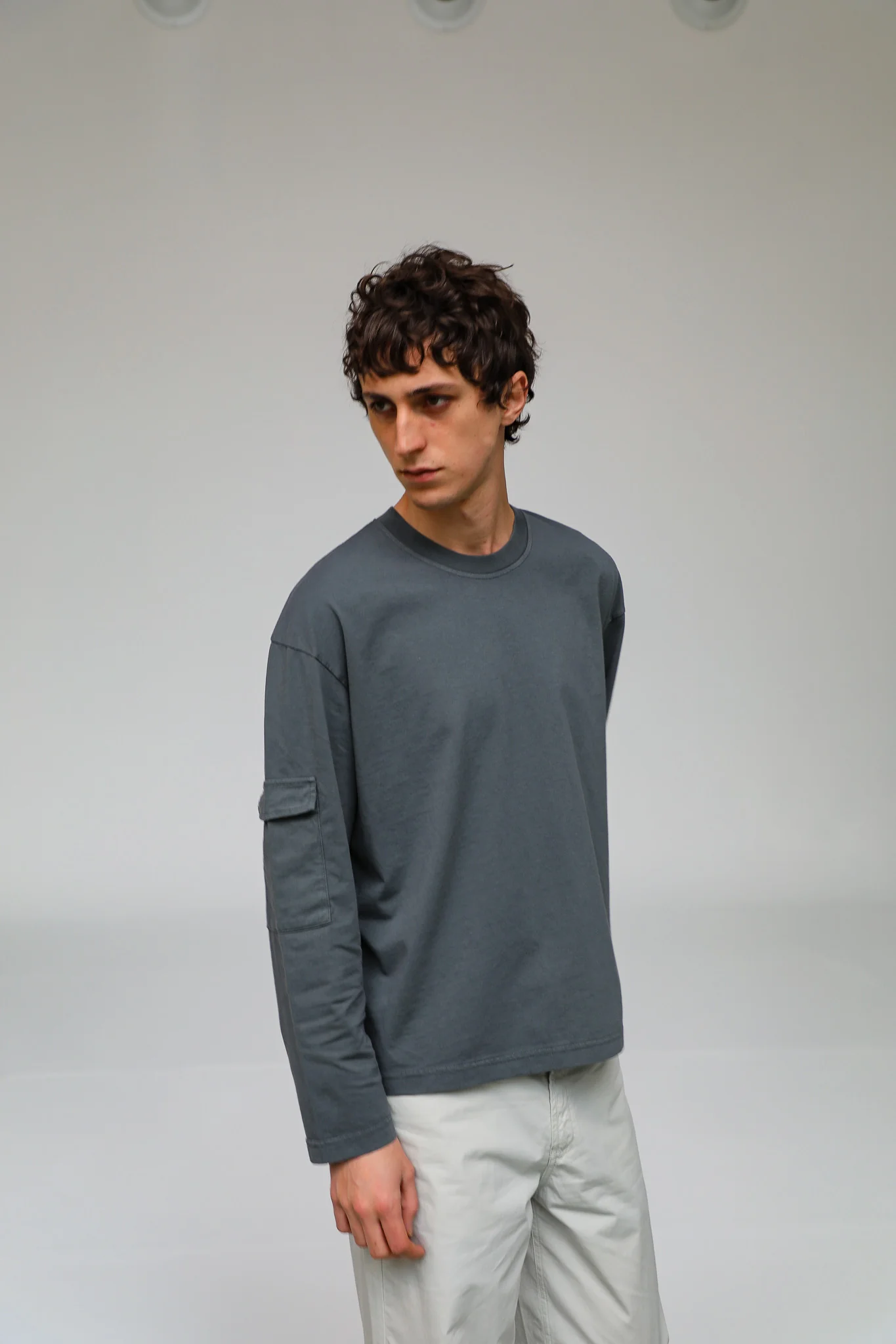 Long Trendy Side Pocket T-Shirt Petrol - Image 6