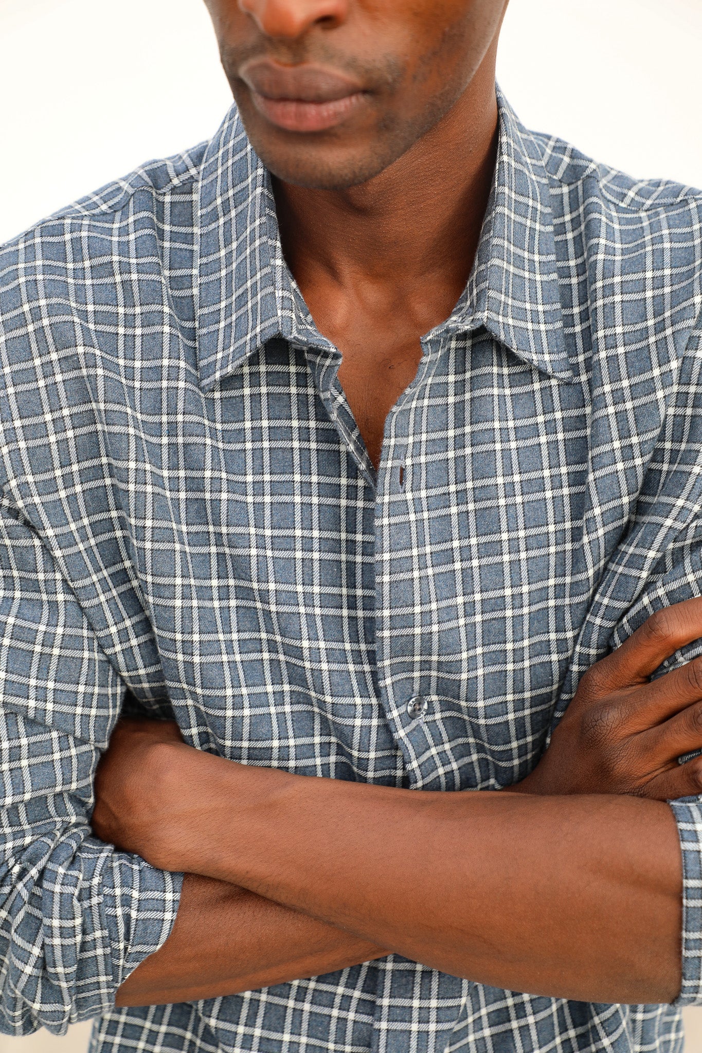 Square Modern Shirt Blue & White - Image 3