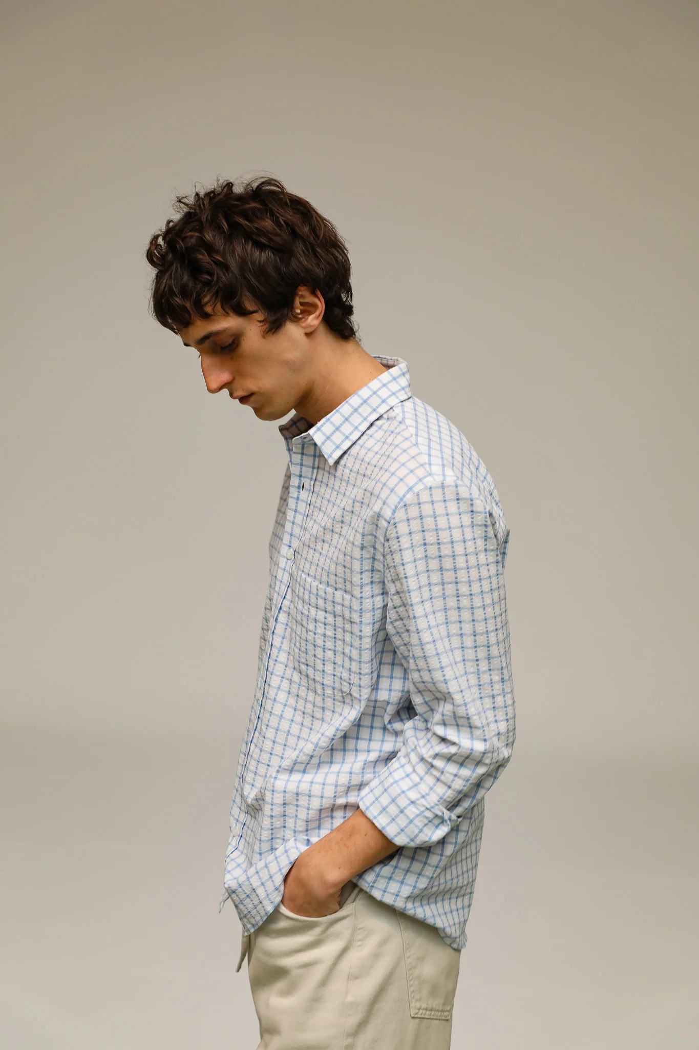 Square Shirt White & Blue - Image 9