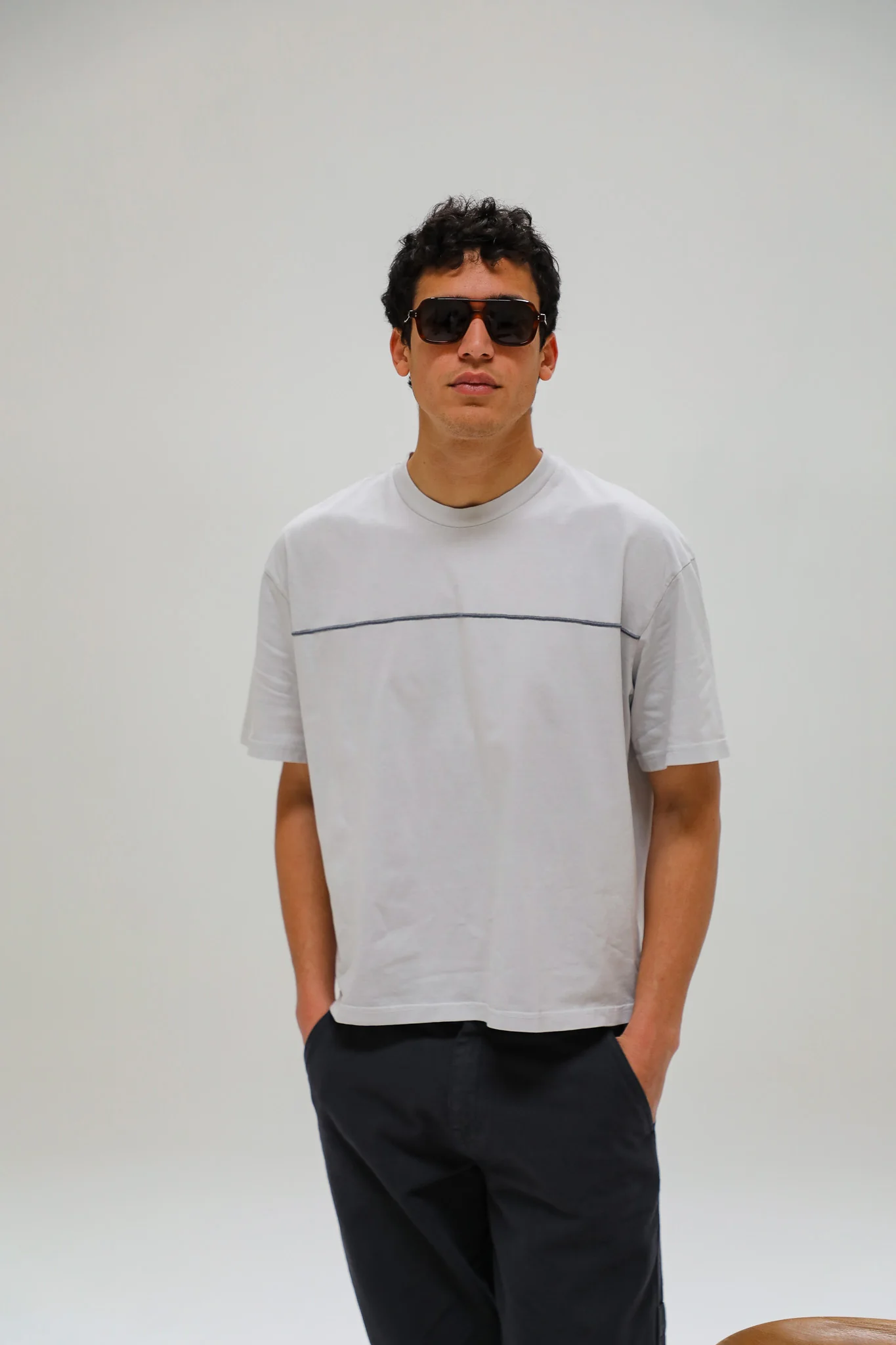 Trendy Grey Embroidered Detail T-Shirt - Image 4