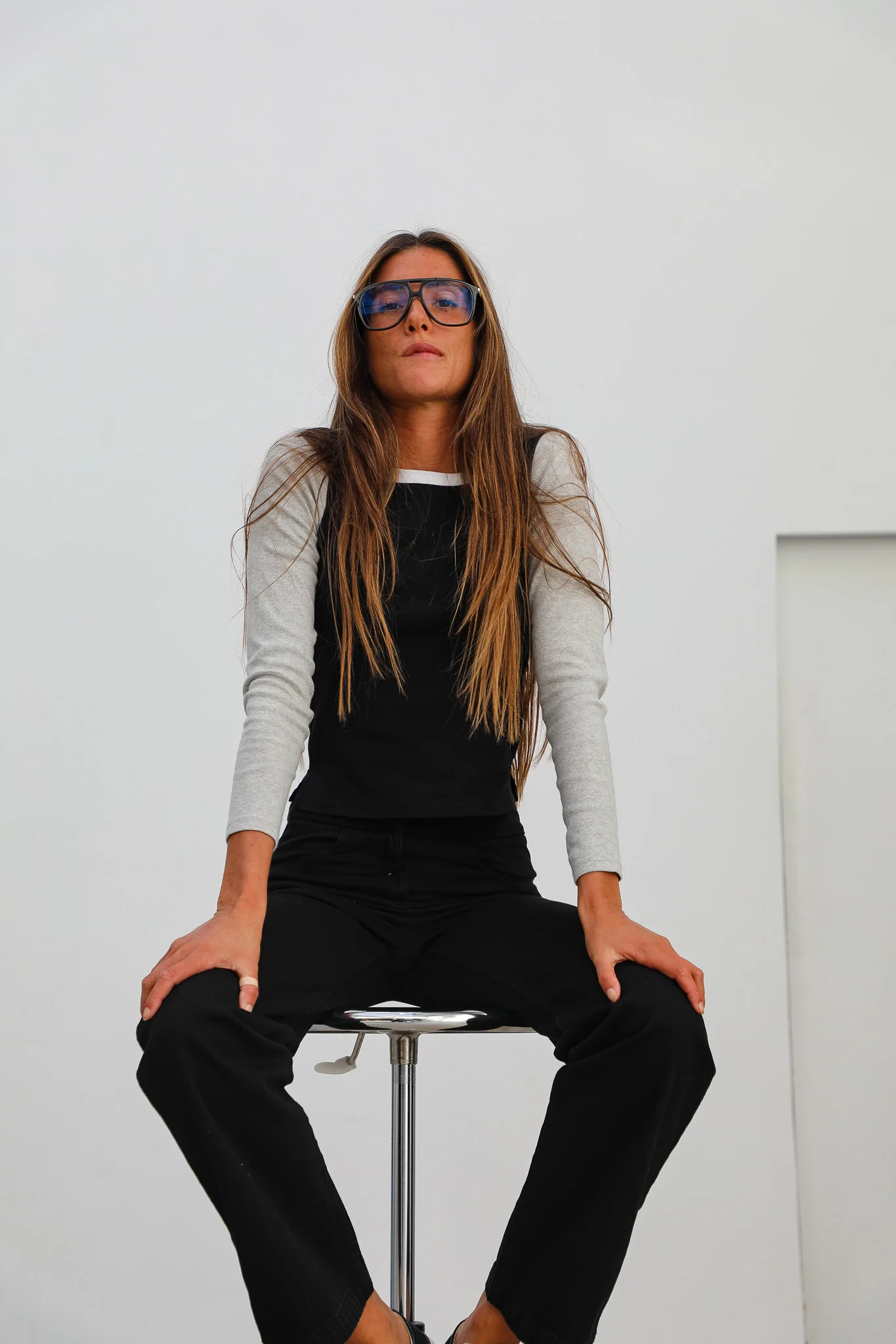 Triple Tone Long T-Shirt Black - Image 8